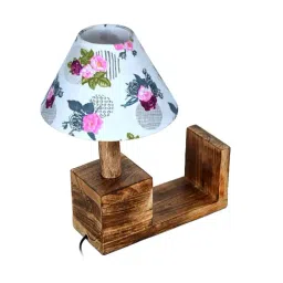 Homesake Multicolor Wood Book Shelf Table Lamp for Bedroom & Night Desk Lamp image 3