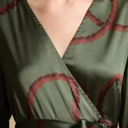 KAZO Green Printed Casual Dress image 5