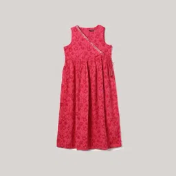 Melange by Lifestyle Girls Pink Cotton Printed Dress-picture-21