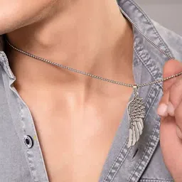 Minprice Feather Shaped Pendants with Chains image 3