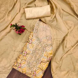 KIMISHA Floral Embellished Organza Unstitched Dress Material-picture-10