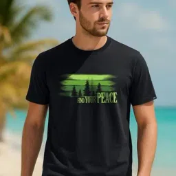 Bewakoof Black Cotton Regular Fit T-Shirt-picture-22