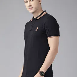 U.S. Polo Assn. Applique Detail Pure Cotton Polo Collar T-shirt image 5