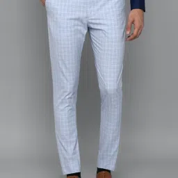 Louis Philippe Blue Regular Fit Checks Trousers image 1
