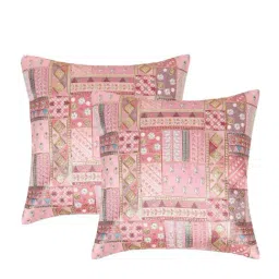 HOSTA HOMES Pink Polyester Embellished Cushion Covers - Set of 2-image-17