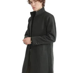 Rare Rabbit Olive Relaxed Fit Solid Long Coat image 4