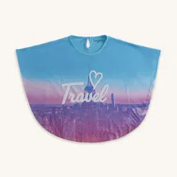 Pantaloons Junior Blue & Pink Cotton Printed Top-picture-24