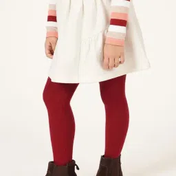 One Friday Girls Off White Cotton Regular Fit Skirt image 3