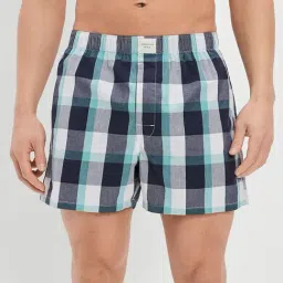 American Eagle Blue Cotton Regular Fit Checks Boxers-image-53