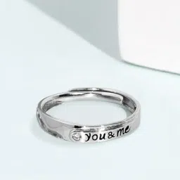 Zavya 92.5 Sterling Silver Black Enamel Ring in Rhodium-Plating-picture-28