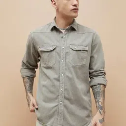 Forca By Lifestyle Brown Cotton Regular Fit Shirt-picture-12