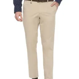 Van Heusen Beige Slim Fit Flat Front Trousers-picture-38