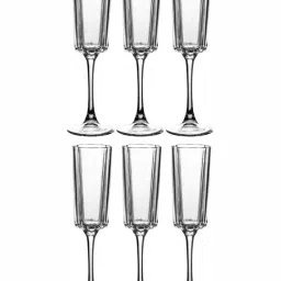 Goodhomes Clear Champagne Glass Tumbler - Set of 6 image 2