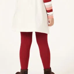 One Friday Girls Off White Cotton Regular Fit Skirt image 2