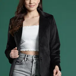 DressBerry Corduroy Single-Breasted Blazer-image-37