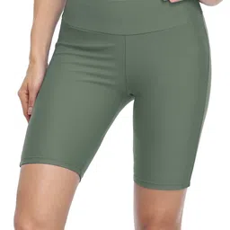 firpearl Women's Long Swim Shorts UPF50+ Sport Beach Surf Shorts Swimsuit Drawsting Boardshorts Army Green US22 image 4