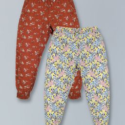 Plum Tree Pack Of 2 Seamless Ditsy Floral Printed Pants - Orange & White-picture-29