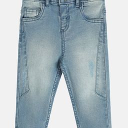 MINI KLUB Cotton Full Length Light Washed Woven Denim Jeans - Blue-picture-44