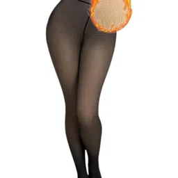 Kilvis Women High Waist Stretchable Fleece Thermal Winter Dual Tone Stocking-image-79