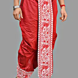 Shreeram criation Men Printed Art Silk Dhoti image 4