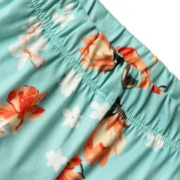 CrayonFlakes Knit Floral Printed Flared Leggings - Blue image 4