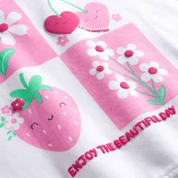 Babyhug Cotton Knit Full Sleeves Sweatshirt with Tropical Theme Print - White image 3