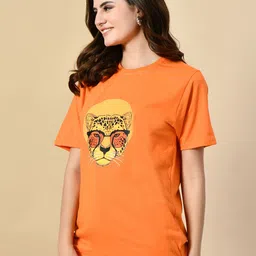 OYEEBRO Leopard Printed Round Neck Bio Finish Cotton T-shirt-picture-39