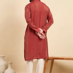 House of Pataudi Ethnic Motifs Embroidered Sequins Straight Kurta image 5