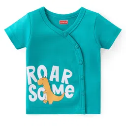 Babyhug 100% Cotton Knit Half Sleeves Striped & Printed Set Of Vests Pack Of 3 - Multicolor image 4