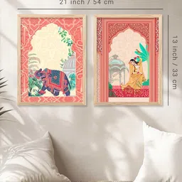 WALLLANE Brown 2 Piece Wood Abstract Wall Paintings image 5