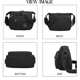 SYGA Women's Nylon Material With Simple Design, Sling Bag (Black) image 5