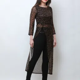 Cation Black & Brown Animal Print Tunic image 3