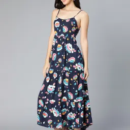 Oxolloxo Multicolor Printed Fit & Flare Dress image 3