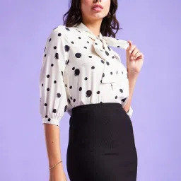 Fablestreet Off-White Printed Top image 3