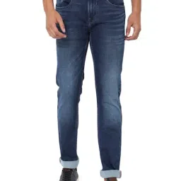 Mufti Dark Blue Cotton Regular Fit Jeans-picture-28