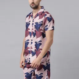 Bushirt Onion Pink Regular Fit Printed Shirt With Shorts Set image 3