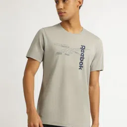 Reebok Grey Cotton Regular Fit Printed Sports T-Shirt-image-85