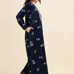 Sweet Dreams Navy Printed Night Gown image 3