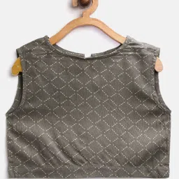 READIPRINT FASHIONS Kids Dark Grey Checks Top, Sharara With Jacket image 3