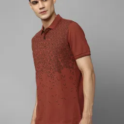 Allen Solly Maroon Regular Fit Printed Polo T-Shirt image 3