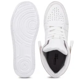Shoetopia Women's White Ankle High Sneakers image 3