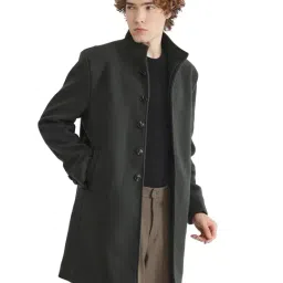 Rare Rabbit Olive Relaxed Fit Solid Long Coat image 3
