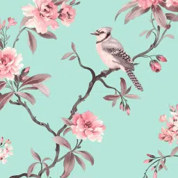 SPACES DRAPE STORY Elegent Teal & Pink Polyester 8 FT Door Curtain - Set of 2 image 3