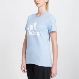 adidas Powder Blue Cotton Printed T-Shirt image 3
