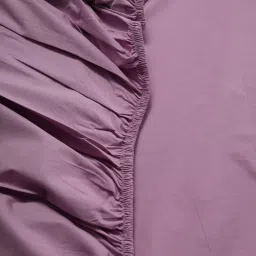 Maspar Colorart Eden Purple 144 TC Cotton Double Fitted Bed Sheet With 2 Pillow Covers image 3