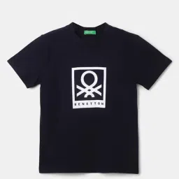 United Colors of Benetton Kids Navy Cotton Printed T-Shirt-picture-37