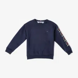 Tommy Hilfiger Kids Blue Relaxed Embroidered Sweatshirt-picture-21