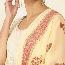 Soch Peach Cotton Printed Dupatta image 5