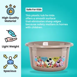 Kuber Industries Blue & Brown 3 Pieces Disney Check Printed Light Weight Bath Tubs image 4