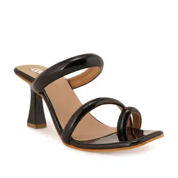 Elle Women's Black Toe Ring Stilettos image 3